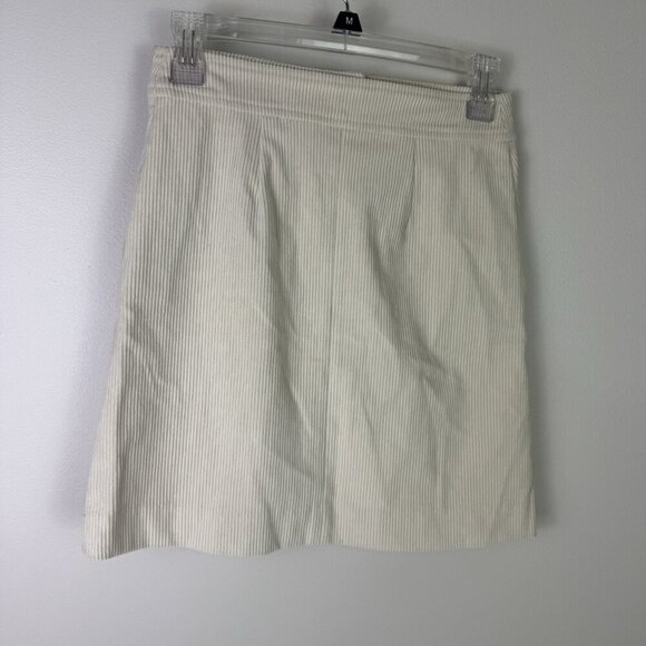 Melrose Market Corduroy Mini Skirt XXS Ivory Button Front Pockets Fall Casual - Picture 5 of 9